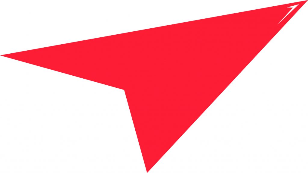 A red pennant on a white background