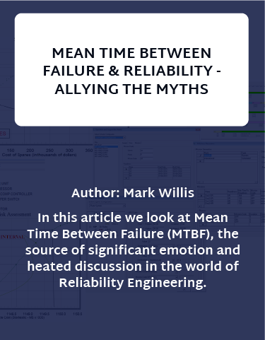 Mean time between failure and reliability article button.